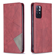 Coque Portefeuille Livre Cuir Etui Clapet B07F pour Xiaomi Redmi Note 11 5G Rouge