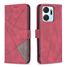 Coque Portefeuille Livre Cuir Etui Clapet B08F pour Huawei Honor X7a Rouge