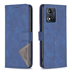 Coque Portefeuille Livre Cuir Etui Clapet B08F pour Motorola Moto E13 Bleu
