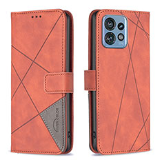 Coque Portefeuille Livre Cuir Etui Clapet B08F pour Motorola Moto Edge 40 Pro 5G Orange
