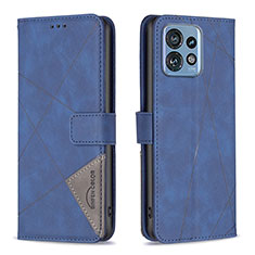 Coque Portefeuille Livre Cuir Etui Clapet B08F pour Motorola Moto X40 5G Bleu