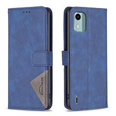 Coque Portefeuille Livre Cuir Etui Clapet B08F pour Nokia C12 Bleu