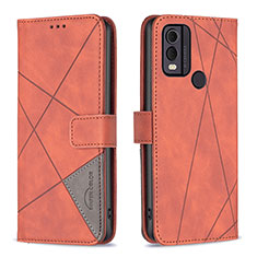 Coque Portefeuille Livre Cuir Etui Clapet B08F pour Nokia C22 Orange