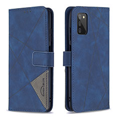 Coque Portefeuille Livre Cuir Etui Clapet B08F pour Samsung Galaxy A02s Bleu