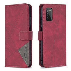 Coque Portefeuille Livre Cuir Etui Clapet B08F pour Samsung Galaxy A02s Rouge