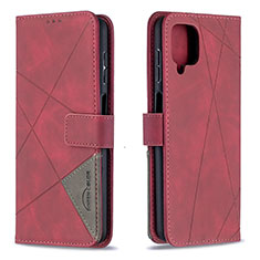 Coque Portefeuille Livre Cuir Etui Clapet B08F pour Samsung Galaxy A12 Nacho Rouge