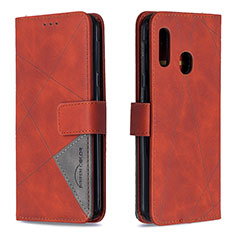 Coque Portefeuille Livre Cuir Etui Clapet B08F pour Samsung Galaxy A20e Orange