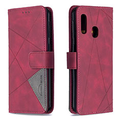Coque Portefeuille Livre Cuir Etui Clapet B08F pour Samsung Galaxy A20e Rouge