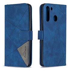 Coque Portefeuille Livre Cuir Etui Clapet B08F pour Samsung Galaxy A21 Bleu