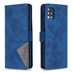 Coque Portefeuille Livre Cuir Etui Clapet B08F pour Samsung Galaxy A51 5G Bleu