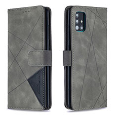 Coque Portefeuille Livre Cuir Etui Clapet B08F pour Samsung Galaxy A51 5G Gris