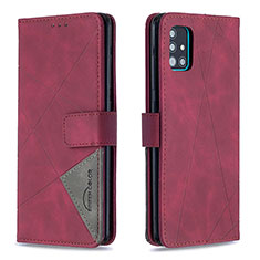 Coque Portefeuille Livre Cuir Etui Clapet B08F pour Samsung Galaxy A51 5G Rouge