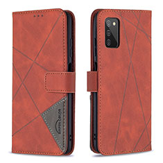 Coque Portefeuille Livre Cuir Etui Clapet B08F pour Samsung Galaxy M02s Orange