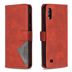 Coque Portefeuille Livre Cuir Etui Clapet B08F pour Samsung Galaxy M10 Orange