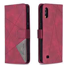 Coque Portefeuille Livre Cuir Etui Clapet B08F pour Samsung Galaxy M10 Rouge