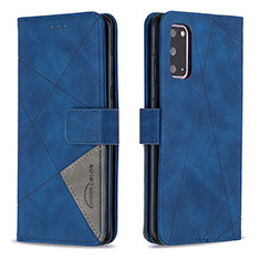 Coque Portefeuille Livre Cuir Etui Clapet B08F pour Samsung Galaxy S20 5G Bleu