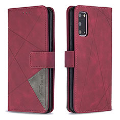 Coque Portefeuille Livre Cuir Etui Clapet B08F pour Samsung Galaxy S20 5G Rouge