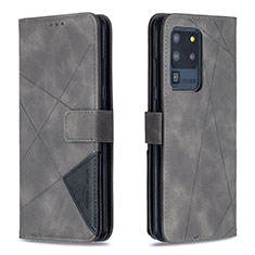 Coque Portefeuille Livre Cuir Etui Clapet B08F pour Samsung Galaxy S20 Ultra 5G Gris