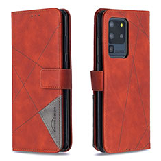 Coque Portefeuille Livre Cuir Etui Clapet B08F pour Samsung Galaxy S20 Ultra 5G Orange