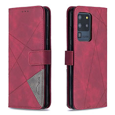 Coque Portefeuille Livre Cuir Etui Clapet B08F pour Samsung Galaxy S20 Ultra 5G Rouge