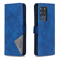 Coque Portefeuille Livre Cuir Etui Clapet B08F pour Samsung Galaxy S20 Ultra Bleu
