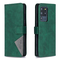 Coque Portefeuille Livre Cuir Etui Clapet B08F pour Samsung Galaxy S20 Ultra Vert