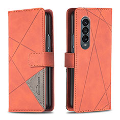 Coque Portefeuille Livre Cuir Etui Clapet B08F pour Samsung Galaxy Z Fold4 5G Orange