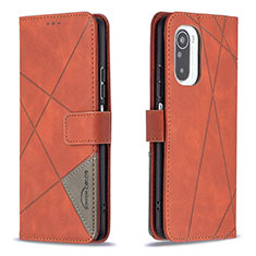 Coque Portefeuille Livre Cuir Etui Clapet B08F pour Xiaomi Mi 11X 5G Orange