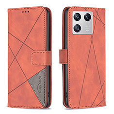 Coque Portefeuille Livre Cuir Etui Clapet B08F pour Xiaomi Mi 13 Pro 5G Orange