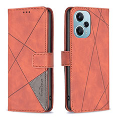 Coque Portefeuille Livre Cuir Etui Clapet B08F pour Xiaomi Poco F5 5G Orange