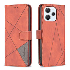 Coque Portefeuille Livre Cuir Etui Clapet B08F pour Xiaomi Redmi 12 4G Orange