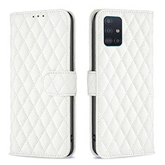 Coque Portefeuille Livre Cuir Etui Clapet B11F pour Samsung Galaxy A51 4G Blanc