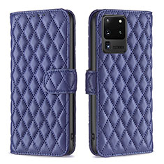 Coque Portefeuille Livre Cuir Etui Clapet B11F pour Samsung Galaxy S20 Ultra 5G Bleu