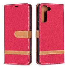 Coque Portefeuille Livre Cuir Etui Clapet B11F pour Samsung Galaxy S21 Plus 5G Rouge
