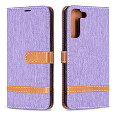 Coque Portefeuille Livre Cuir Etui Clapet B11F pour Samsung Galaxy S21 Plus 5G Violet Clair