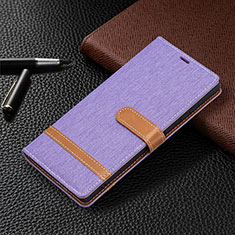 Coque Portefeuille Livre Cuir Etui Clapet B11F pour Samsung Galaxy S21 Ultra 5G Violet Clair
