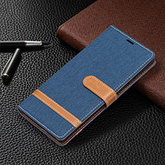 Coque Portefeuille Livre Cuir Etui Clapet B11F pour Samsung Galaxy S22 Ultra 5G Bleu