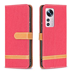 Coque Portefeuille Livre Cuir Etui Clapet B11F pour Xiaomi Mi 12 5G Rouge