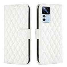 Coque Portefeuille Livre Cuir Etui Clapet B11F pour Xiaomi Mi 12T 5G Blanc