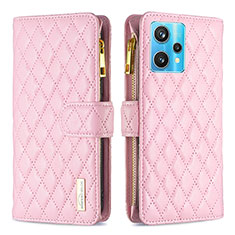 Coque Portefeuille Livre Cuir Etui Clapet B12F pour Realme 9 Pro+ Plus 5G Or Rose