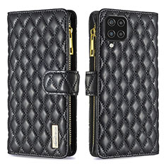Coque Portefeuille Livre Cuir Etui Clapet B12F pour Samsung Galaxy A12 Noir