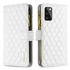Coque Portefeuille Livre Cuir Etui Clapet B12F pour Samsung Galaxy A41 Blanc