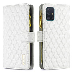 Coque Portefeuille Livre Cuir Etui Clapet B12F pour Samsung Galaxy A51 4G Blanc