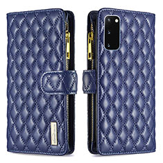 Coque Portefeuille Livre Cuir Etui Clapet B12F pour Samsung Galaxy S20 5G Bleu