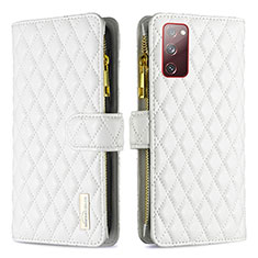 Coque Portefeuille Livre Cuir Etui Clapet B12F pour Samsung Galaxy S20 FE 5G Blanc