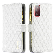 Coque Portefeuille Livre Cuir Etui Clapet B12F pour Samsung Galaxy S20 Lite 5G Blanc