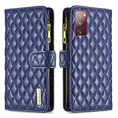 Coque Portefeuille Livre Cuir Etui Clapet B12F pour Samsung Galaxy S20 Lite 5G Bleu
