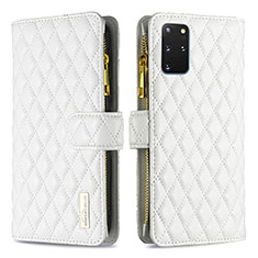 Coque Portefeuille Livre Cuir Etui Clapet B12F pour Samsung Galaxy S20 Plus Blanc
