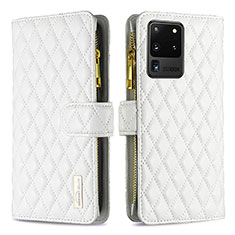 Coque Portefeuille Livre Cuir Etui Clapet B12F pour Samsung Galaxy S20 Ultra 5G Blanc