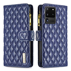 Coque Portefeuille Livre Cuir Etui Clapet B12F pour Samsung Galaxy S20 Ultra Bleu